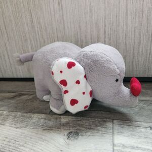 Ganz Heart Crush Elephant Valentines Plush Stuffed Animal 8"‎ Gray Red Hearts